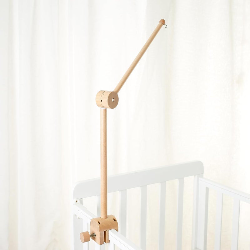 Etucdose Wooden Crib Mobile Arm | Baby Crib Mobile Arm Wooden Holder | Rotatable Adjustable Anti Slip Attachment Clamp for Sturdy Mobile Hanger (Only Arm) - Image 1